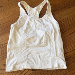 EUC Fitted Champion White Racerback Tank - Women's Athletic Top with shelf bra